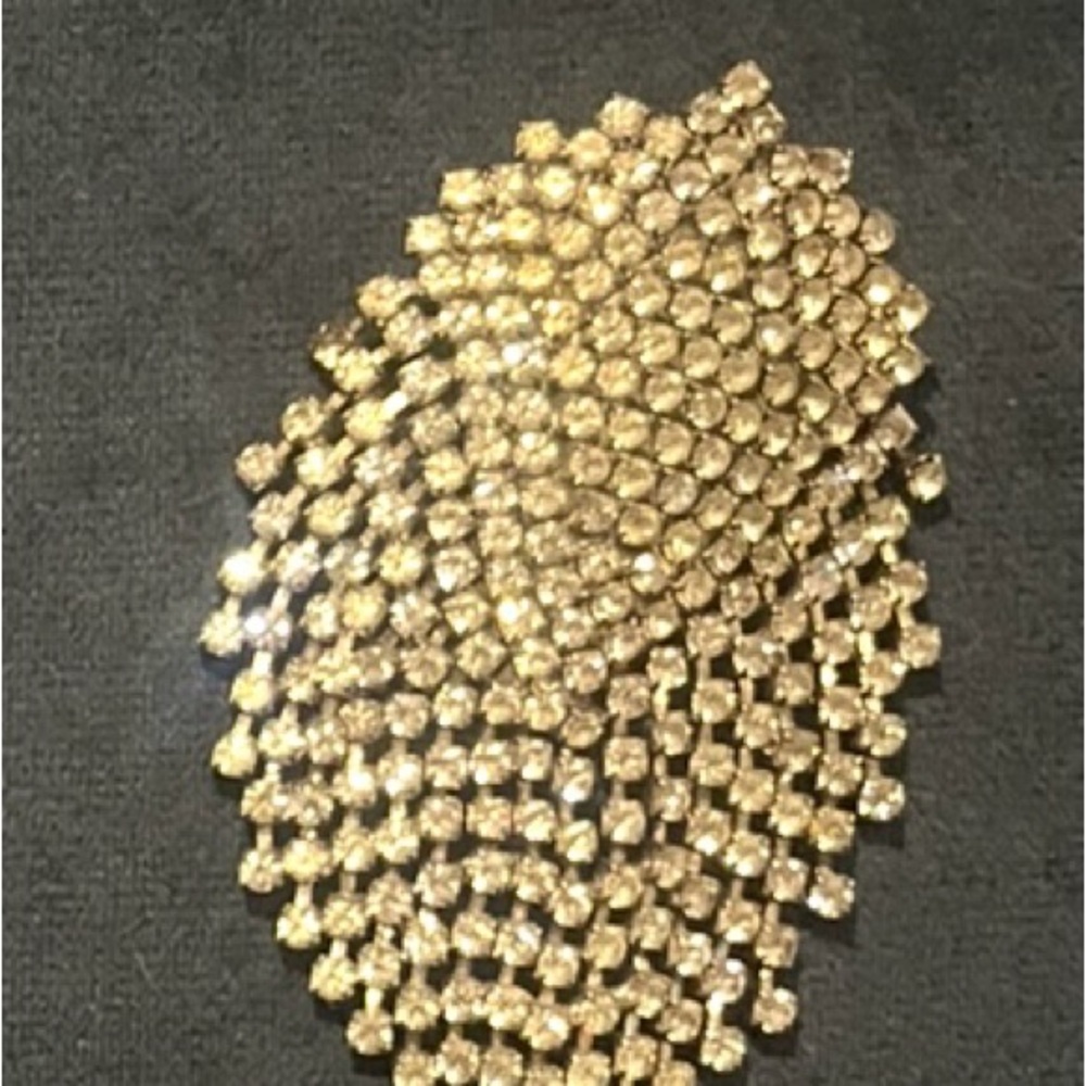 Elegant Gold Crystal Statement Brooch